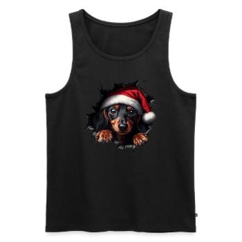 Chien propriétaire chiens Noël Noël chien - Débardeur bio Premium Homme - noir - Devant - Michal (187cm)