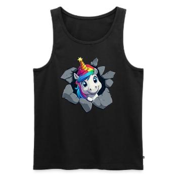 Licorne drôle Licornes de Noël Licorne - Débardeur bio Premium Homme - noir - Devant - Michal (187cm)