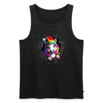 Licorne drôle Licornes de Noël Licorne - Débardeur bio Premium Homme - noir - Devant - Michal (187cm)