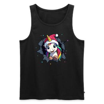Licorne drôle Licornes de Noël Licorne - Débardeur bio Premium Homme - noir - Devant - Michal (187cm)