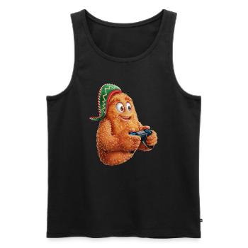 Funny Fast Food Gaming Pizza Gamer Gamer Gaming - Men's Premium Organic Tank Top - black - Front - Michal (187cm)