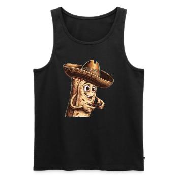 Funny Fast Food Gaming Pizza Gamer Gamer Gaming - Men's Premium Organic Tank Top - black - Front - Michal (187cm)