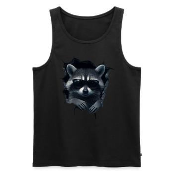 drôle raton laveur raton laveur amant mignon zoo animal - Débardeur bio Premium Homme - noir - Devant - Michal (187cm)