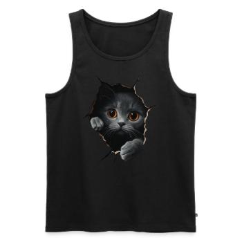 Funny Cats Cat Owner Cute Cat Pet - Men's Premium Organic Tank Top - black - Front - Michal (187cm)