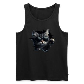 Funny Cats Cat Owner Cute Cat Pet - Men's Premium Organic Tank Top - black - Front - Michal (187cm)