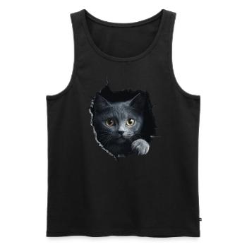 Funny Cats Cat Owner Cute Cat Pet - Men's Premium Organic Tank Top - black - Front - Michal (187cm)