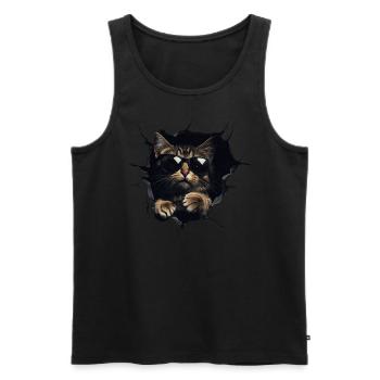 Funny Cats Cat Owner Cute Cat Pet - Men's Premium Organic Tank Top - black - Front - Michal (187cm)