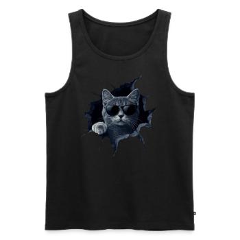 Funny Cats Cat Owner Cute Cat Pet - Men's Premium Organic Tank Top - black - Front - Michal (187cm)