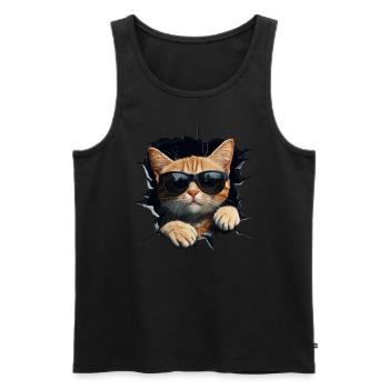 Funny Cats Cat Owner Cute Cat Pet - Men's Premium Organic Tank Top - black - Front - Michal (187cm)
