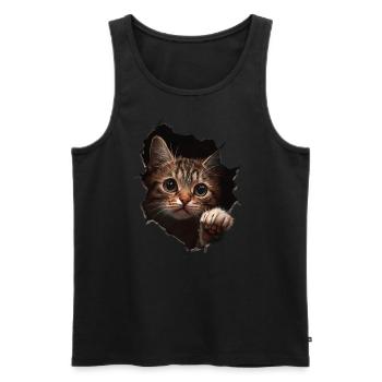 Funny Cats Cat Owner Cute Cat Pet - Men's Premium Organic Tank Top - black - Front - Michal (187cm)