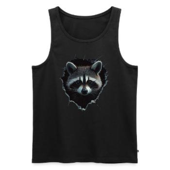 drôle raton laveur raton laveur amant mignon zoo animal - Débardeur bio Premium Homme - noir - Devant - Michal (187cm)