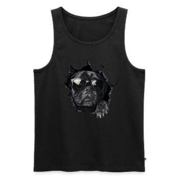 Drôle de chien propriétaire Chien mignon Bouledogue - Débardeur bio Premium Homme - noir - Devant - Michal (187cm)