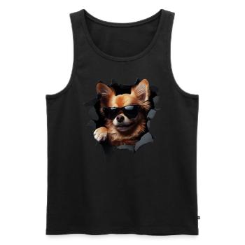 Drôle de chien propriétaire Chien mignon Chihuahua - Débardeur bio Premium Homme - noir - Devant - Michal (187cm)