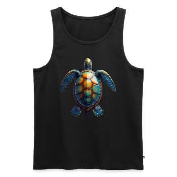 Amoureux des tortues de mer Motif safari animalier - Débardeur bio Premium Homme - noir - Devant - AI Model Male 178 light (178cm)