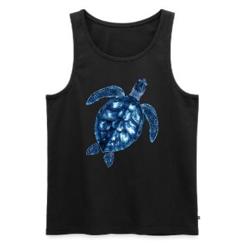Amoureux des tortues de mer Motif safari animalier - Débardeur bio Premium Homme - noir - Devant - AI Model Male 178 light (178cm)