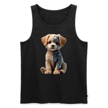 Lustiger Roboter Hund Cyborg Tier AI Dog Robot - Männer Premium Bio Tank Top - Schwarz - Vorne - AI Model Male 178 light (178cm)