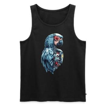 Lustige Roboter Kunst Papagei Cyborg Vogel Parrot - Männer Premium Bio Tank Top - Schwarz - Vorne - Michal (187cm)