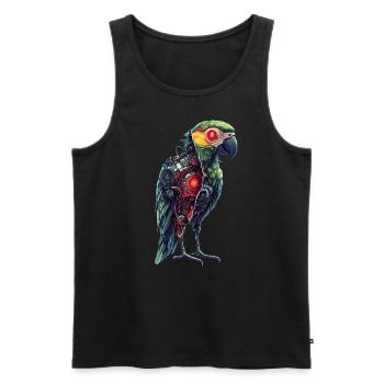 Lustige Roboter Kunst Papagei Cyborg Vogel Parrot - Männer Premium Bio Tank Top - Schwarz - Vorne - Michal (187cm)