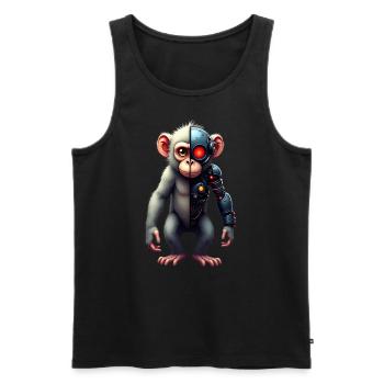 Lustiger Roboter Kunst Affe Cyborg Tier AI Monkey - Männer Premium Bio Tank Top - Schwarz - Vorne - Michal (187cm)