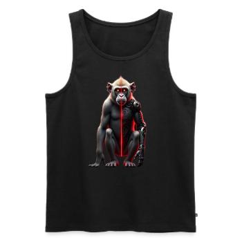 Lustiger Roboter Kunst Affe Cyborg Tier AI Monkey - Männer Premium Bio Tank Top - Schwarz - Vorne - Michal (187cm)