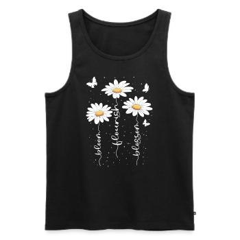 Fleurs d’été Fleur Inspiration Dicton de motivation - Débardeur bio Premium Homme - noir - Devant - Michal (187cm)