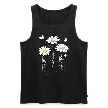 Fleurs d’été Fleur Inspiration Dicton de motivation - Débardeur bio Premium Homme - noir - Devant - Michal (187cm)