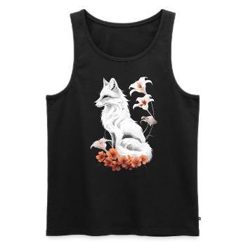 Fox Lover Woodland Flowers Art Foxes Cute Fox - Men's Premium Organic Tank Top - black - Front - Michal (187cm)