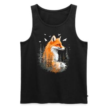 Fox Lover Woodland Flowers Art Foxes Cute Fox - Men's Premium Organic Tank Top - black - Front - Michal (187cm)