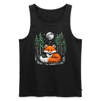 Fox Lover Woodland Flowers Art Foxes Cute Fox - Men's Premium Organic Tank Top - black - Front - Michal (187cm)