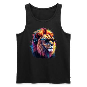 Lion Lover Wildlife Safari Art Lion Colorful - Men's Premium Organic Tank Top - black - Front - AI Model Male 178 light (178cm)