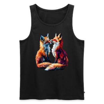 Drôle Renard Renard Art Animal Nature Animaux Animaux Sauvages - Débardeur bio Premium Homme - noir - Devant - Michal (187cm)