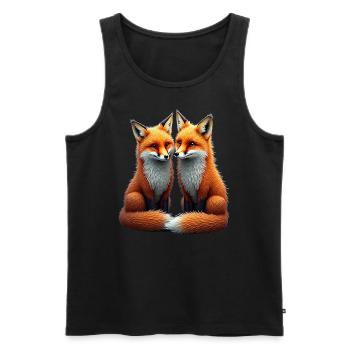 Drôle Renard Renard Art Animal Nature Animaux Animaux Sauvages - Débardeur bio Premium Homme - noir - Devant - Michal (187cm)