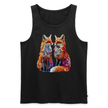 Drôle Renard Renard Art Animal Nature Animaux Animaux Sauvages - Débardeur bio Premium Homme - noir - Devant - Michal (187cm)