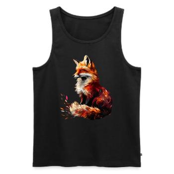 Lustiges Fuchs Fox Kunst Tier Natur Wildtier Tiere - Männer Premium Bio Tank Top - Schwarz - Vorne - Michal (187cm)