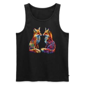 Drôle Renard Renard Art Animal Nature Animaux Animaux Sauvages - Débardeur bio Premium Homme - noir - Devant - Michal (187cm)