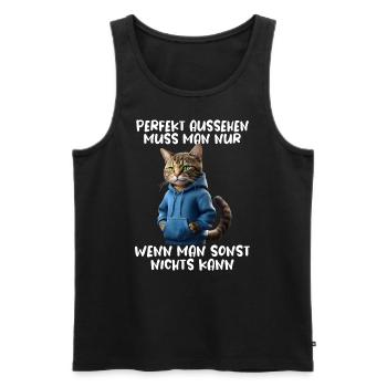 Drôle de chats disant amoureux des animaux Drôle de chat chat - Débardeur bio Premium Homme - noir - Devant - Michal (187cm)