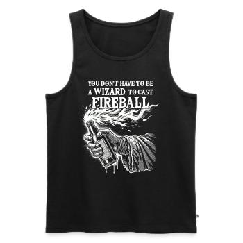 Fireball clean - Männer Premium Bio Tank Top - Schwarz - Vorne - AI Model Male 178 light (178cm)