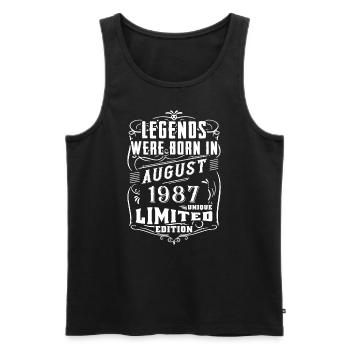 Birthday August 1987 Year Limited Edition Legend - Men's Premium Organic Tank Top - black - Front - Michal (187cm)