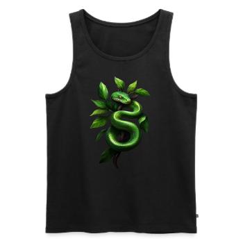 Green Tree Python Snakes Lover Terrarium - Men's Premium Organic Tank Top - black - Front - AI Model Male 178 light (178cm)