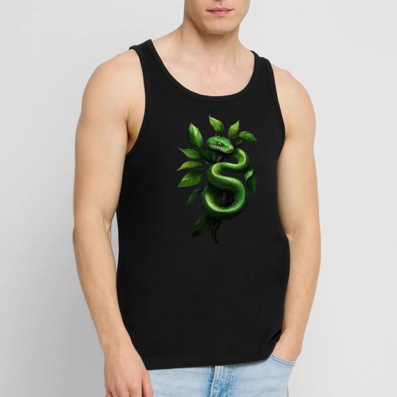 Green Tree Python Snakes Lover Terrarium Men's Premium Organic Tank Top