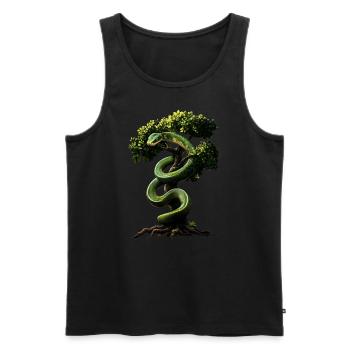 Green Tree Python Snakes Lover Terrarium - Men's Premium Organic Tank Top - black - Front - AI Model Male 178 light (178cm)