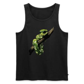 Green Tree Python Snakes Lover Terrarium - Men's Premium Organic Tank Top - black - Front - AI Model Male 178 light (178cm)