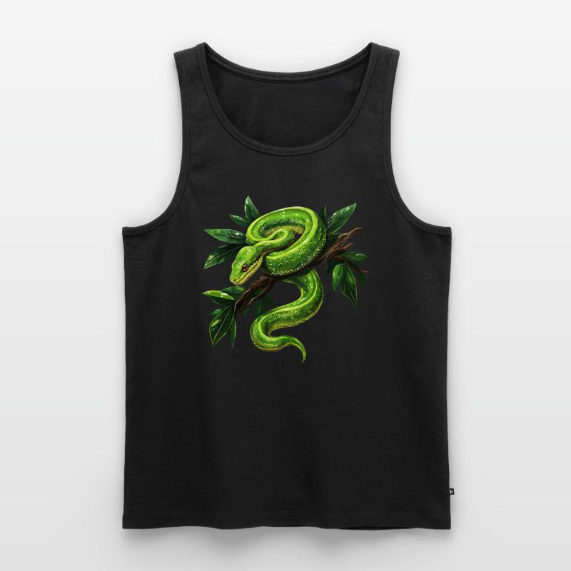 Green Tree Python Snakes Lover Terrarium Men's Premium Organic Tank Top