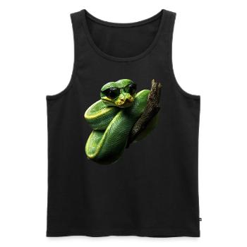 Green Tree Python Snakes Lover Terrarium - Men's Premium Organic Tank Top - black - Front - AI Model Male 178 light (178cm)