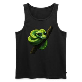 Green Tree Python Snakes Lover Terrarium - Men's Premium Organic Tank Top - black - Front - AI Model Male 178 light (178cm)
