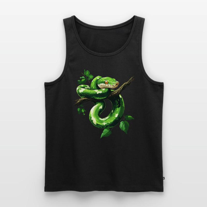 Green Tree Python Snakes Lover Terrarium Men's Premium Organic Tank Top