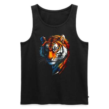Lustiges Tiger Kunst Tier Natur Wildtier Tiere Zoo - Männer Premium Bio Tank Top - Schwarz - Vorne - Michal (187cm)
