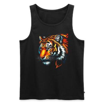 Lustiges Tiger Kunst Tier Natur Wildtier Tiere Zoo - Männer Premium Bio Tank Top - Schwarz - Vorne - Michal (187cm)