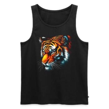 Lustiges Tiger Kunst Tier Natur Wildtier Tiere Zoo - Männer Premium Bio Tank Top - Schwarz - Vorne - Michal (187cm)