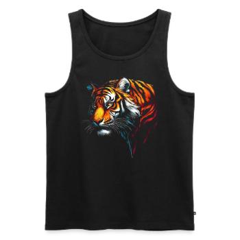 Lustiges Tiger Kunst Tier Natur Wildtier Tiere Zoo - Männer Premium Bio Tank Top - Schwarz - Vorne - Michal (187cm)